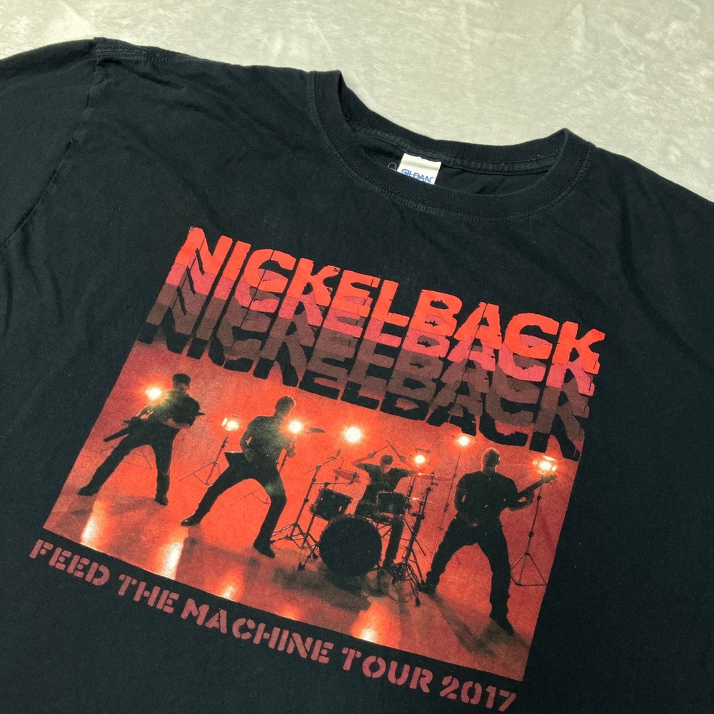 Nickelback Feed The Machine Tour 2017 T-Shirt Graphic Black Gildan‎ Tee Mens 2XL